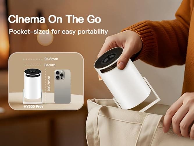 [Built-in Apps & 2026 Upgraded] WEMI Mini Portable Projector Mini Projecteur Portatif with WiFi 6 and Bluetooth 5.4 for Bedroom Smart Movie for iPhone Cell Phone Android OptiBarrel 500 thumbnail 10