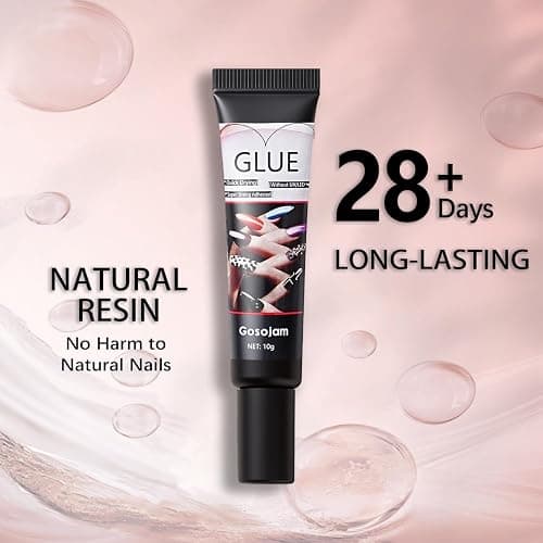 Gosojam Nail Glue 2-Pack – Fast-Drying, Long-Lasting Adhesive for Acrylic, Press-On & Gel Nails – Water-Resistant, No UV/LED Needed, 10g x 2 – Strong Bond, Gentle on Nails, Ideal for DIY & Salon Use thumbnail 4