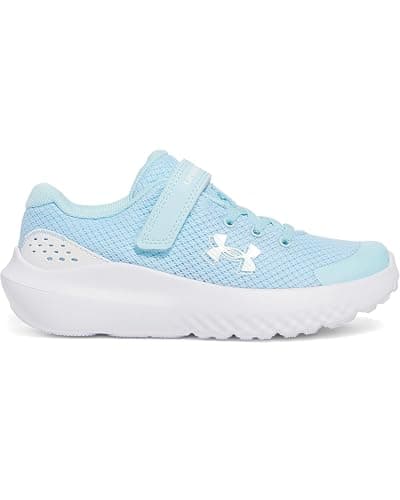 Under Armour Unisex-Child Pre School Surge 4 Alternate Closure Running Shoe - 13.5 Little Kid - (494) Stream/Stream/Iridescent - Image 1