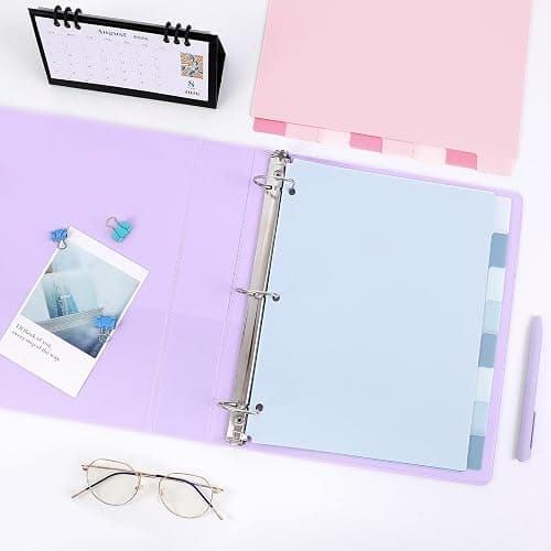 SKYDUE Binder Dividers with Tabs for Letter Size, 8-Tab Write & Erase Plastic Dividers for 3 Ring Binder, Writable & Reusable Binder Dividers for School, Office and Home thumbnail 4