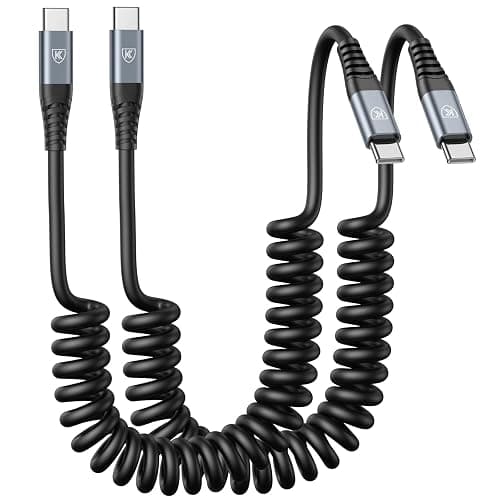 USB C to USB C Cable 6ft, 2Pack Coiled USB C Charger Cable Car, Type C Fast Charging for Cable for iPhone 17/16/15/Plus/Pro/Pro Max/MacBook Pro 2020/iPad Pro 2020/iPad Air 4/Samsung Galaxy S23 - Image 1