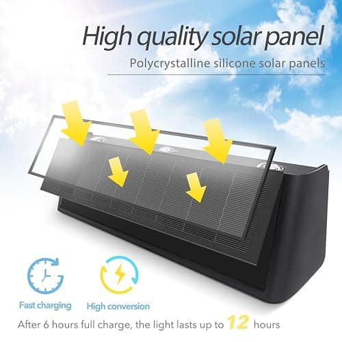 Mrzxy Solar Lights Outdoor Waterproof 3000K Warm Aluminum Up and Down Wall Sconce Dusk to Dawn 2PACK for Outside, Fence, Yard, Sign Christmas Decorative Lighting thumbnail 8
