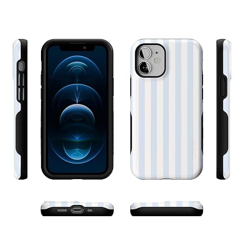 Casely iPhone 12 Mini Case | Blue Stripes | Sunday Best | Bold Protective Design | Compatible with MagSafe thumbnail 9