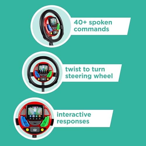 Casdon GPS Steering Wheel. Interactive Driving Toy for Kids 18+ Months. Features Spoken Commands & Realistic Sounds. Boosts Motor Skills thumbnail 7