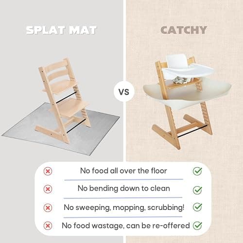 CATCHY -Food Catcher-Compatible with Stokke Tripp Trapp High Chair +11 Other High Chairs-Highchair Sold Separately-Baby & Toddler Food & Mess Catcher-Premium Linen Inspired -Under High Chair Accessory thumbnail 4