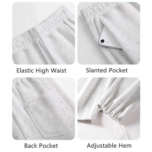 Baggy Joggers Teen Girls Oversized Wide Leg Loose Sweatpants Elastic High Waist Drawstring Sweat Pants Jogging Tracksuit Bottoms Kids Big Girl Activewear School Trousers thumbnail 4
