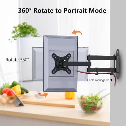 Nuyoah Wall Mount for Echo Show 15, Echo Show 21 Wall Mounting Bracket with Extension Arm, Swivel Tilt Rotate and Easy to Adjust, Max VESA 100x100mm up to 33lbs thumbnail 3