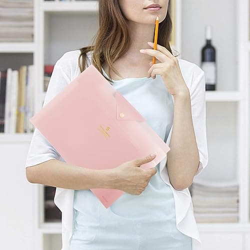 SKYDUE Accordion File Organizer, File Folders with 5 Pockets, Portable Document Organizer, Pink School Office Supplies thumbnail 9