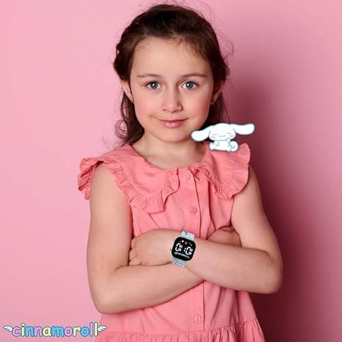 Cinnamoroll Kids Watch – LED Display, Square Case, Adjustable Plastic Strap, Collectible Tin – Perfect for Girls Who Love Cute Characters thumbnail 3