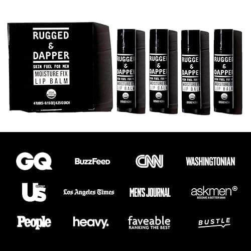 RUGGED & DAPPER Lip Balm for Men - Certified Organic + Natural Ingredients - 4 Pack - Hydrating Mens Chapstick - thumbnail 4
