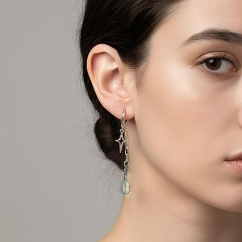 1 Paar Tropfen Spike Ohrringe, Gothic Star Hoop Ohrringe, Punk Grunge Schmuck Accessoires, Unregelmäßige Tropfen Ohrstecker, Y2k Schmuck Geschenke für Frauen thumbnail 3