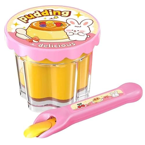 Food Toys Pudding Feeding Toys Doll Toy Foods Set for Toddlers 3 4 5 6 Pudding Toy with Spoon Perfect for Doll Role Play for 3 4 5 6 7 Year Old Girls with Spoon(1 Pieces) - Image 1