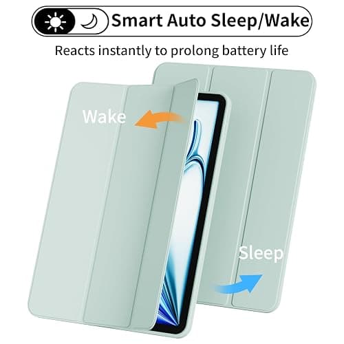 SQQSOOZ Case for iPad Air 11 Inch M4/M3/M2 2026/2025/2024, Slim, Mint Green | Cover for iPad Air 5th/4th Gen 10.9 Inch without Pencil Holder, Folio Trifold Stand Cover with Soft TPU Back, Auto Wake/Sleep thumbnail 3
