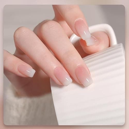 GAOY Jelly Brown Gel Nail Polish Set, 6 Transparent Sheer White Pink Colors, UV Light Cure Gel Polish for Salon and Nail Art DIY at Home thumbnail 3