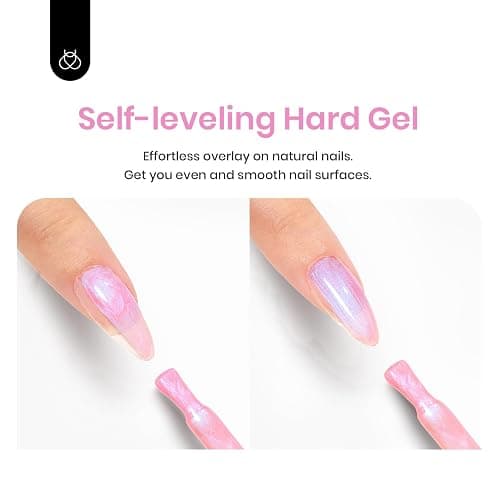 Beetles Builder Gel for Nails,Pearl Shimmer 6 Colors Builder Gel Set for Building Apex & Nail Extension Uv Led White Pink Purple Mermaid Drawing Strengthener for Thin Nails Beauty Gift Sets for Women thumbnail 4