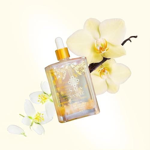 SAFA Vanillé Oil - Organic Oil for Face, Body, Hair, Nails & Aromatherapy | Vanilla Extract & Jasmine Petals - Essential Oil for Diffusers | After Shower Body Oil | Skin Moisturiser (4 Fl Oz) thumbnail 6