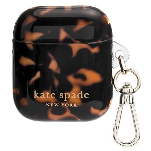 Kate Spade New York AirPods Protective Case with Keychain Ring - Tortoiseshell, Compatible with AirPods 2nd / 1st Generation thumbnail 7