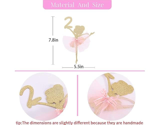 Ballet Cake Topper - Ballerina, Birthday Cake Topper, Ballet Birthday Party, Dancing Princess, Studio Photo Props thumbnail 2