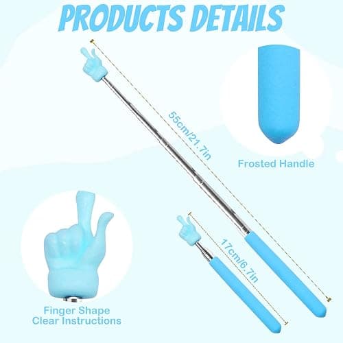 8Pcs Telescopic Teachers Pointer, Extendable Hand Pointer Finger Pointer Stick, Mini Retractable Classroom Pointer for Elementary School Kindergarten Teacher, Classroom Supplies (Multicolor) thumbnail 2