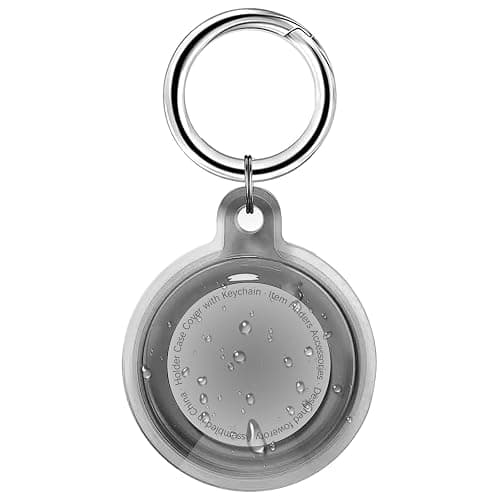 Foweroty IPX8 Waterproof Case for AirTag 2nd Gen (2026) & 1st Gen, Full Body Holder Keychain, Anti-Scratch Cover for Apple for Air Tags, Luggage, Pet Collar, Car Keys, Kids, Clear Black - Image 1