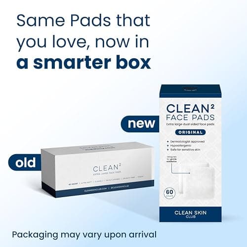 Clean Skin Club Clean² Pads 2.0 [New & Improved Edges] Guaranteed Not to Shed & Tear Face Pads, Unique Triple Layers, Textured & Ultra Soft Side, Organic Disposable Cotton, Pair with Makeup Remover thumbnail 2