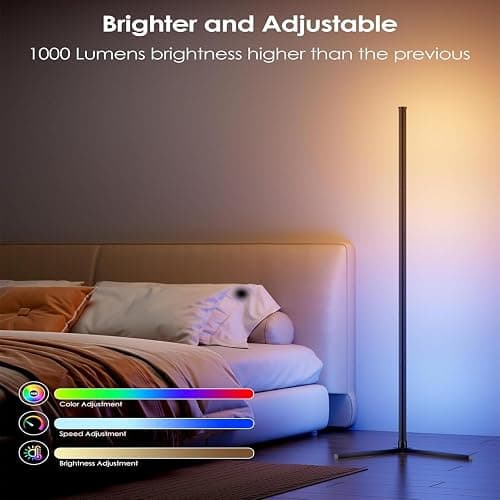 Corner Floor Lamp, 2 Pack LED Corner Lamp with App/Remote/Button Control, Smart RGB Floor Lamp with 16 Million DIY Colors & 68+ Scene, 300+ Scene, Music Sync for Living Room, Bedroom, Gaming Room thumbnail 7