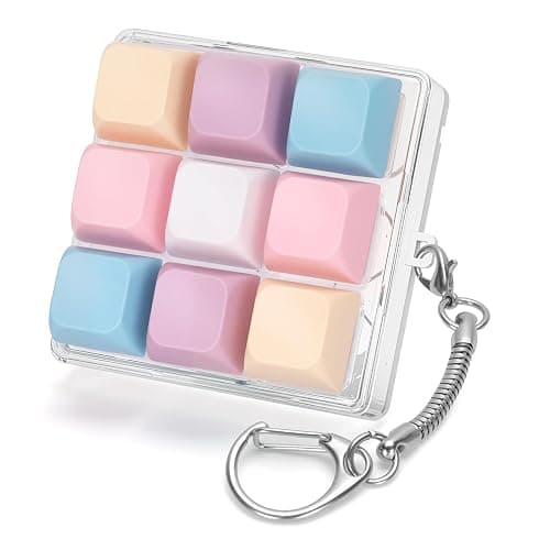 Netholid Colorful Keyboard Fidget Toys for Adults Mechanical Button Keyboard Clicker Keychain for Work Stress Relief Anxiety (9IN1-Style B) - Image 1