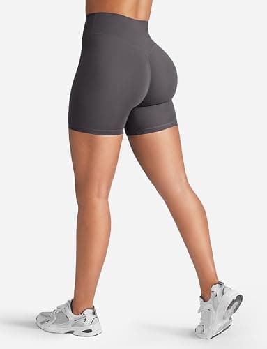YEOREO Women's Biker Shorts 3.6" /4.5" / 6" Workout Gym Shorts Craze High Waist Tummy Control Hidden Scrunch Running Yoga thumbnail 2
