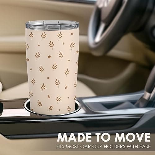SANDJEST Botanical Tumbler 20oz, Stainless Steel Travel Cup with Lid, Insulated Coffee Mug, Botanical Gifts for Women Girls Friends Sisters on Birthday Christmas thumbnail 7