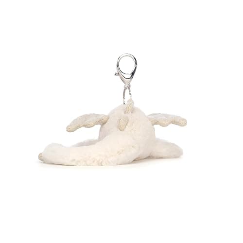 Jellycat Snow Dragon Plush Bag Charm, 4.5 Inches | Mythical Plush Keychain | Great Gift Idea thumbnail 3