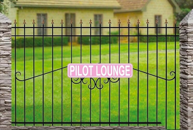 Pilot Lounge Sign, Aviation Airplane Or Plane Hangar Metal Sign, Rustic Street Sign or Door Name Plate Plaque Novelty Sign for Farm House Garage Wall Decor Pink Tin Sign 16 x 4 Inch thumbnail 4