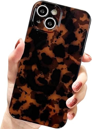 AMART for iPhone 14 Case Cute, Leopard Tortoise Shell Animal Print Phone Case Shockproof Bumper Women Girls Cool Protective iPhone Case for iPhone 14 (6.1 inch) ONLY - Image 1