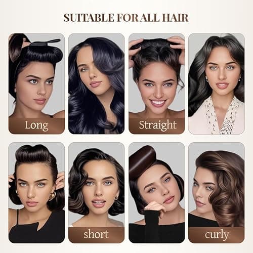 3-Piece Segmented Heatless Hair Curler Set, 1.2" Soft Velvet No Heat Curls Overnight Blowout Rods to Sleep In, DIY Silk Scarf Curling Headband for Long Hair & Medium Hair, Travel Bag Included-Black thumbnail 6