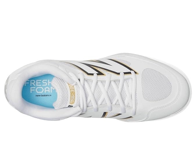 New Balance Men's Fresh Foam X 3000 V7 Baseball Shoe, White/Black, 8.5 W thumbnail 2