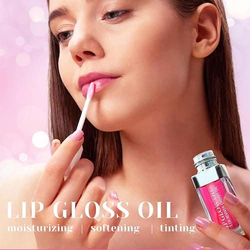 GECOMO Hydrating Lip Glow Oil, Moisturizing Lip Glow Oil, Nourishing Glossy Transparent Lip Oil, Plumping Lip Oil, Lip Balm, Non-sticky Tinted Toot Lip Balm for Lip Care (RASPBERRY) 0.2 OZ thumbnail 2