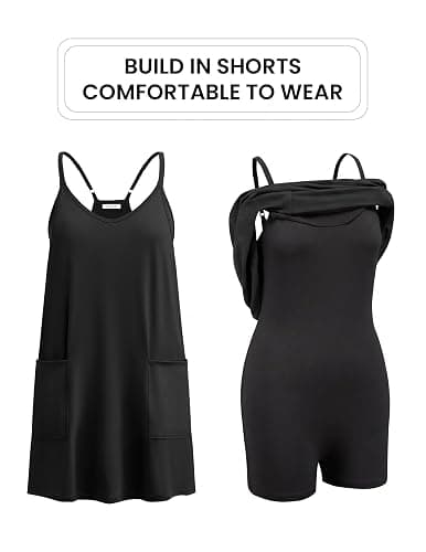 Ekouaer Womens Athletic Romper Dress Summer Rompers with Shorts Underneath | Athletic Active Tennis Mini Romer Dress for Women with Shorts, Workout Short Dress, Travel Vacation Outfits S-XXL thumbnail 6