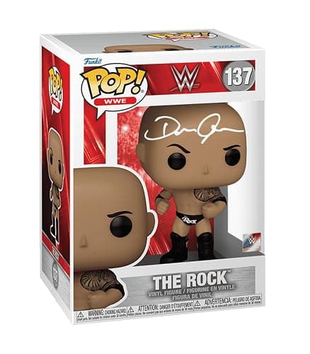 Dwayne Johnson The Rock #137 Facsimile Signed Reprint Laser Autographed Funko POP! WWE Wrestling Figurine with Protector Case - Image 1
