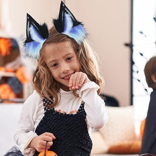 Faux Wolf Ears Headwear Faux Fur Headbands Headdress Halloween Animal Cosplay Costume Accessories for Women thumbnail 9