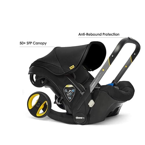 Doona+ Baby Car Seat & Travel Stroller Nitro Black - Convertible 0+ Car Seat and Pram with 5 Point Safety Harness - Ergonomic Pushchair and Travel System - ISOFIX Base Sold Separately thumbnail 4