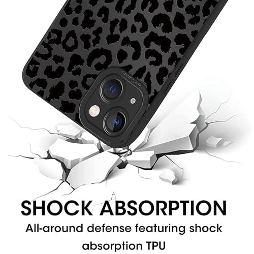 Cinysnt Cute Cheetah Print Phone Case for iPhone 13 Black Luxury Leopard Case 6.1", Aesthetic Pattern Design Cover Full Camera Lens Protective Shockproof Soft Slim TPU Funda for Women Girls thumbnail 6