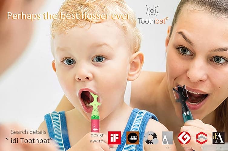 idi Toothbat - Wow Adult Floss Holder (Green/White/Black)-Patented Design Awards Winning Product, Easy, Comfort & Effective, Works Perfectly with Reach Waxed Nylon Floss (Black) thumbnail 4