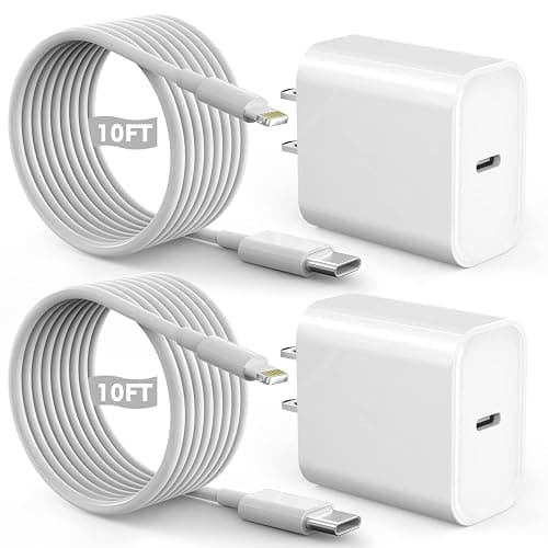 Fast iPhone Charger, Quick 10Foot USBC Wall Charger Phone Charge 2Pack PD USB C Fast Charge Block + Long 10FT Lightning Fast Charging Cable for iPhone 14/Pro/Pro Max/Plus/13/12/11/XS/XR/X/SE2022/iPad - Image 1
