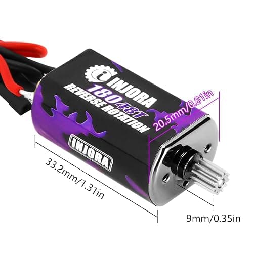 INJORA 180 PRO Brushed 48T Motor with Stainless Steel Pinion for TRX4M 1/18 RC Crawler Car Upgrade thumbnail 5