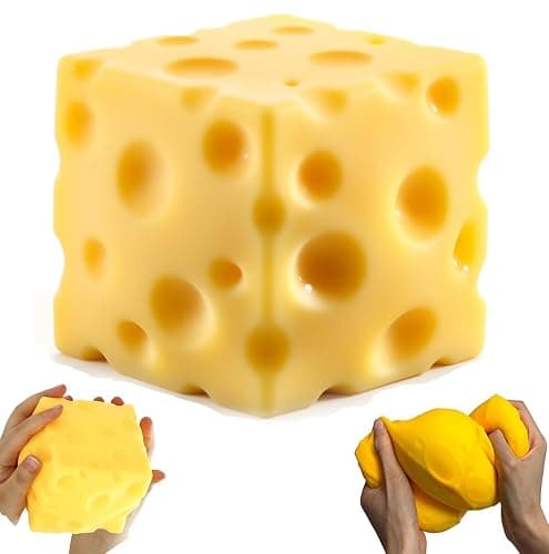 Big Cheese Squishy , Jumbo Squishy Cheese Block Stress Relief Fidget Toy,Large Size Viral Squeeze Toys for Holiday & Birthday Gifts (Large) - Image 1