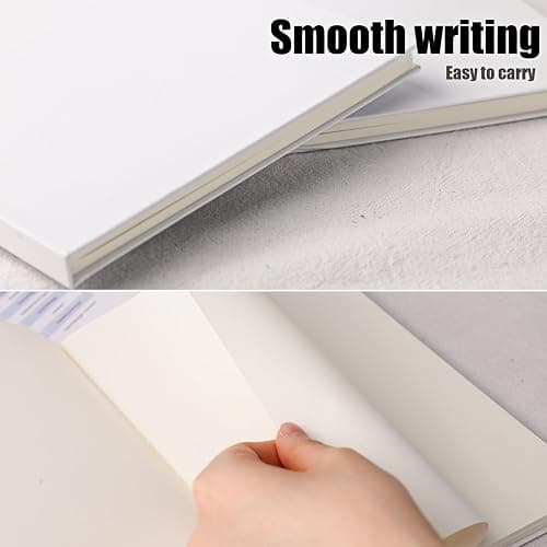 Koogel 2PCS Blank Hardbound Sketch Notebooks, White Drawing Notebooks 5.7" x 8.2" Hardcover Sketchbooks Blank Thick Smooth Notebook for Kids to Write Stories 50 Sheets 100gsm Inner Paper thumbnail 5