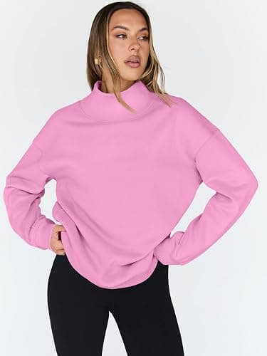Trendy Queen Womens Oversized Sweatshirts Turtleneck Pullover Long Sleeve Hoodies Tops Fall Fashion Outfits 2025 Clothes thumbnail 2