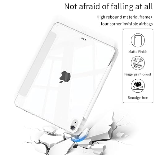 ipad 11/10th generation case (white/clear) with a apple pencil holder thumbnail 4