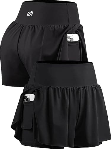 CADMUS 2 in 1 Women's Spandex Athletic Shorts Gym Yoga Shorts Pockets thumbnail 6