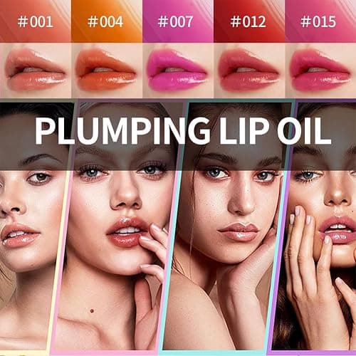 GECOMO Hydrating Lip Glow Oil, Moisturizing Lip Glow Oil, Nourishing Glossy Transparent Lip Oil, Plumping Lip Oil, Lip Balm, Non-sticky Tinted Toot Lip Balm for Lip Care (RASPBERRY) 0.2 OZ thumbnail 7