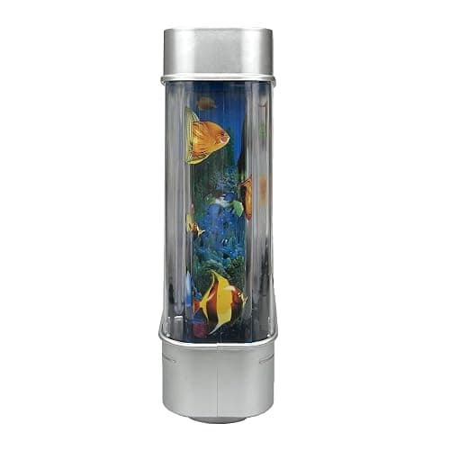 Tokenkuko Fake Fish Tank Mini Aquarium,Artificial Tropical Fish Decorative,Fake Aquarium Decorative Lamp,Aquarium Lights Motion Lamp Night Light with Moving Fish,Gift for Kids(US Plug) thumbnail 3
